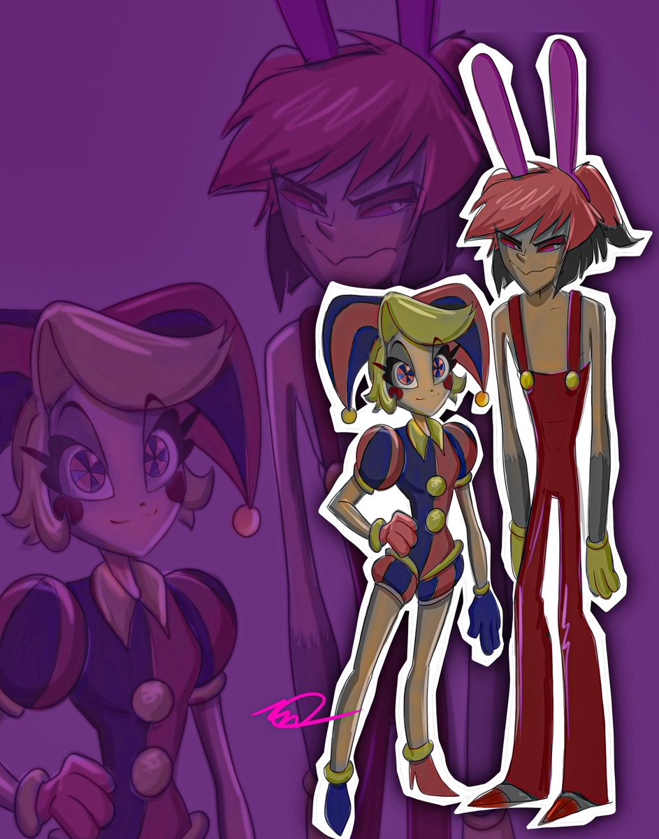 Nox4892's tweet image. #funnybunny #charlastor #crossover #myart 🤡🐰 #hazbinhotel #tadc