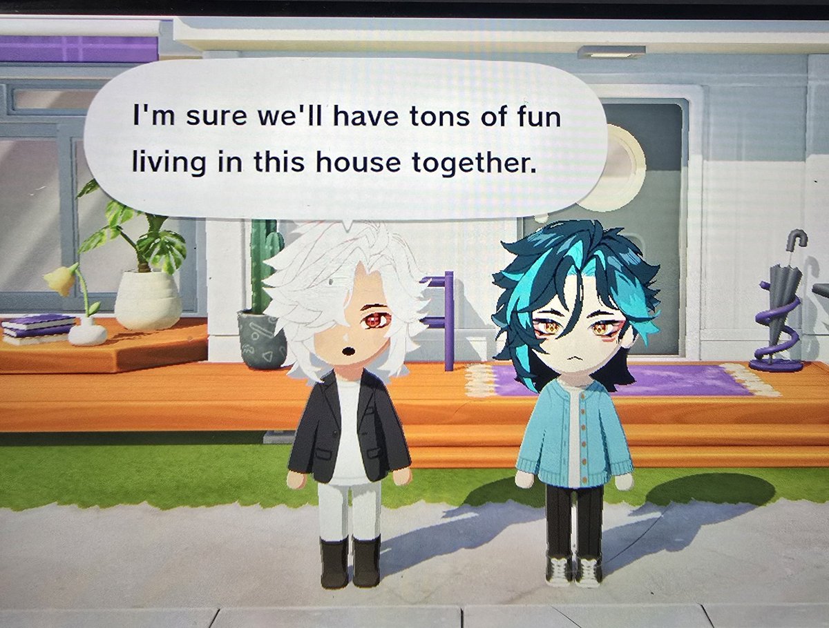 Veytrix_'s tweet photo. That was fast...Cyno and Xiao got married 😭💜💚

And Xiao's already thinking of having a baby, I cant-

#Genshin #Cyno #Xiao #Tomodachilife https://t.co/Y1tKK5Ro6H