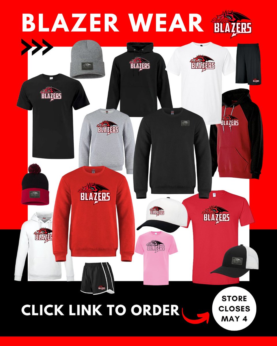 emmswsd's tweet photo. The Online Blazer Wear Store is once again OPEN! 
Show your Blazer pride with fresh school gear for spring and summer☀️ 

🗓 Order by Monday, May 4 @ midnight
📦 Orders ready in 3–4 weeks 

👇 Click the link to shop now!
https://t.co/ec96tQulTJ https://t.co/NssfEcacdQ