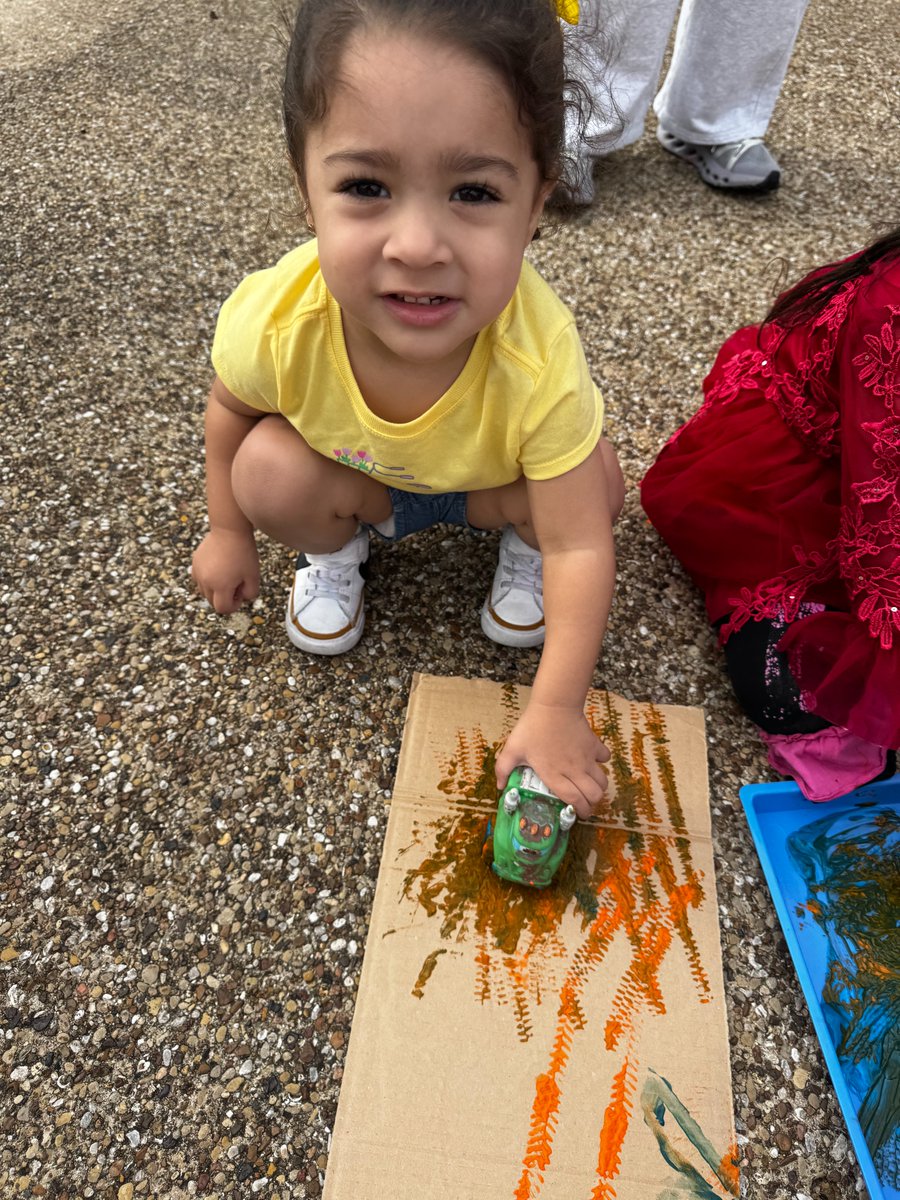 MsDickerson1st's tweet photo. Process, Not Product 🎨🚗
Our FLC kiddos explored creativity with car track painting—using toy cars and paint to create one-of-a-kind masterpieces! Every creation is unique—and that’s the goal! 💛 #WOYC26 @RISDecs #RISDDreamBig @RISDFamCenter https://t.co/o35ScpwWHW