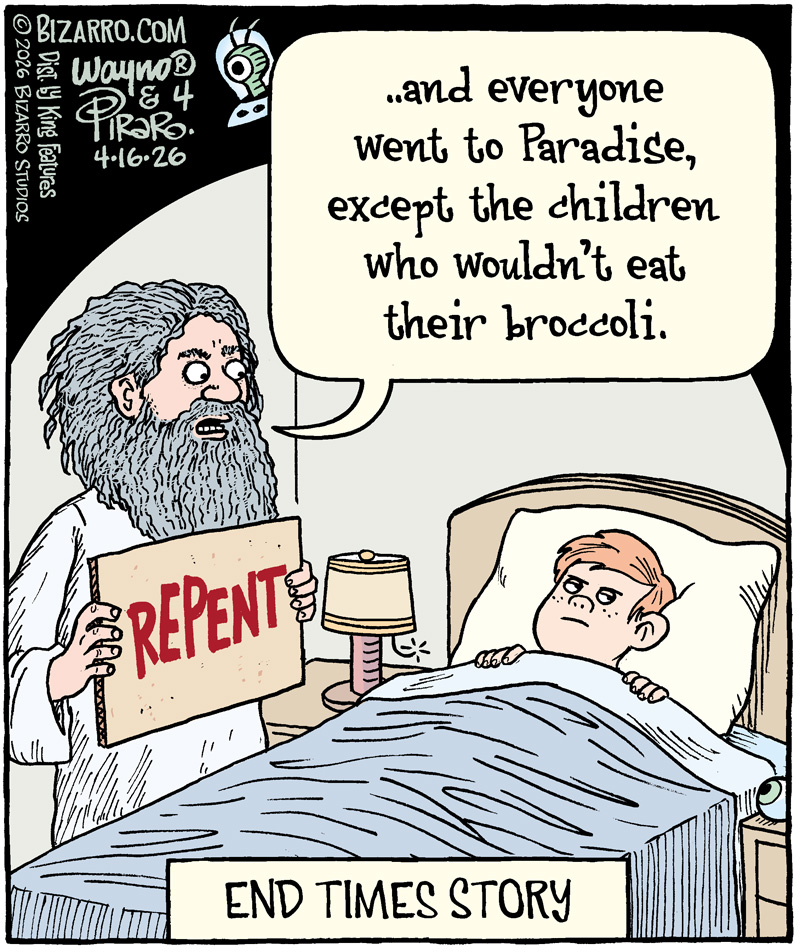 Waynocartoons's tweet image. Once Upon Apocalypse

#comics #cartoons #endtimes #bizarro #wayno

@ComicsKingdom