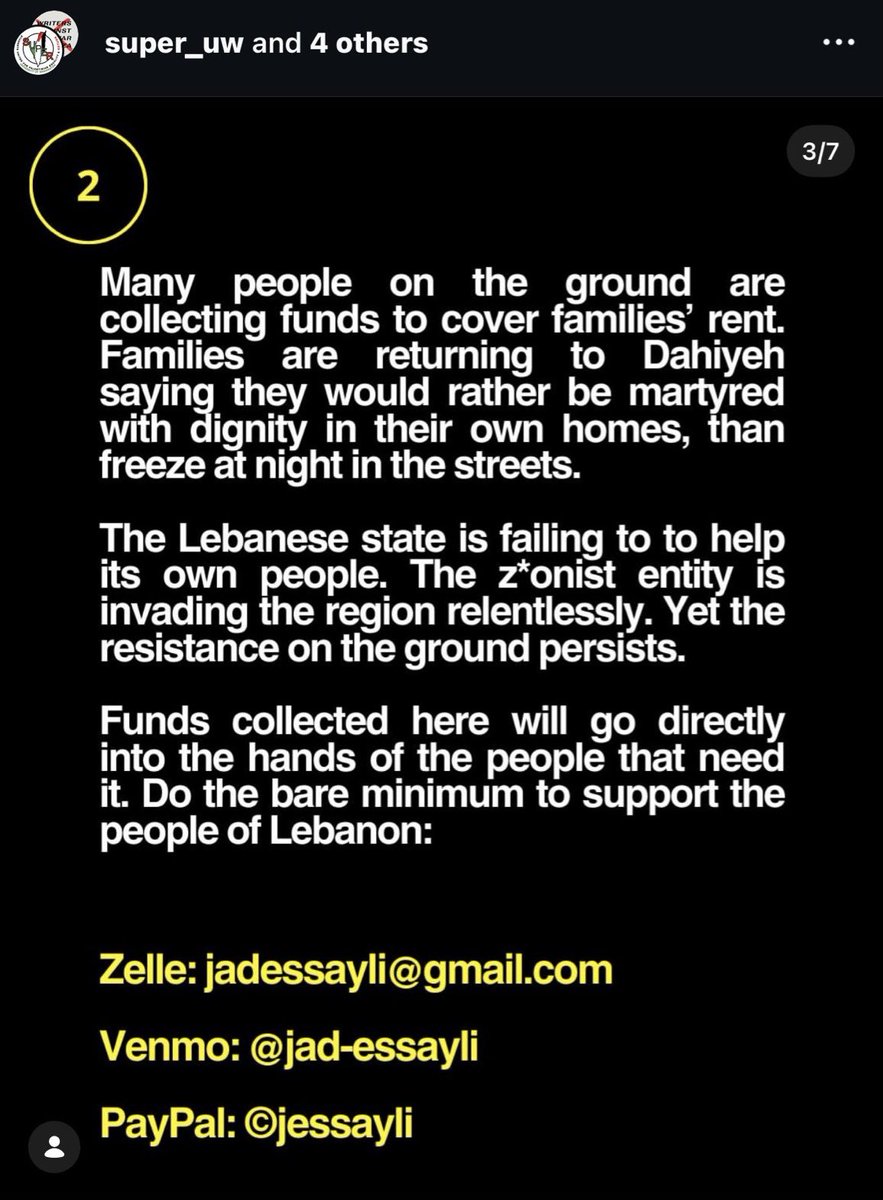 Reports that University of Washington students are allegedly fundraising for Hezbollah are disturbing but not surprising.

<a href="/Zelle/">Zelle</a> <a href="/PayPal/">PayPal</a> and <a href="/Venmo/">Venmo</a> must do everything they can to ensure their financial platforms are not being used to fascilitate terror funds.