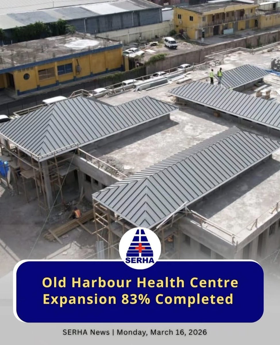 theserhajm's tweet photo. Progress Update 📢
The Old Harbour Health Centre expansion is now 83% complete 🏗️
Soon to offer a range of services, including a nurses’ area, laboratory, pharmacy, mental health care, isolation room, and other services.
#HSSP #StCatherineServices @themohwgovjm @christufton https://t.co/my6o53gbpx
