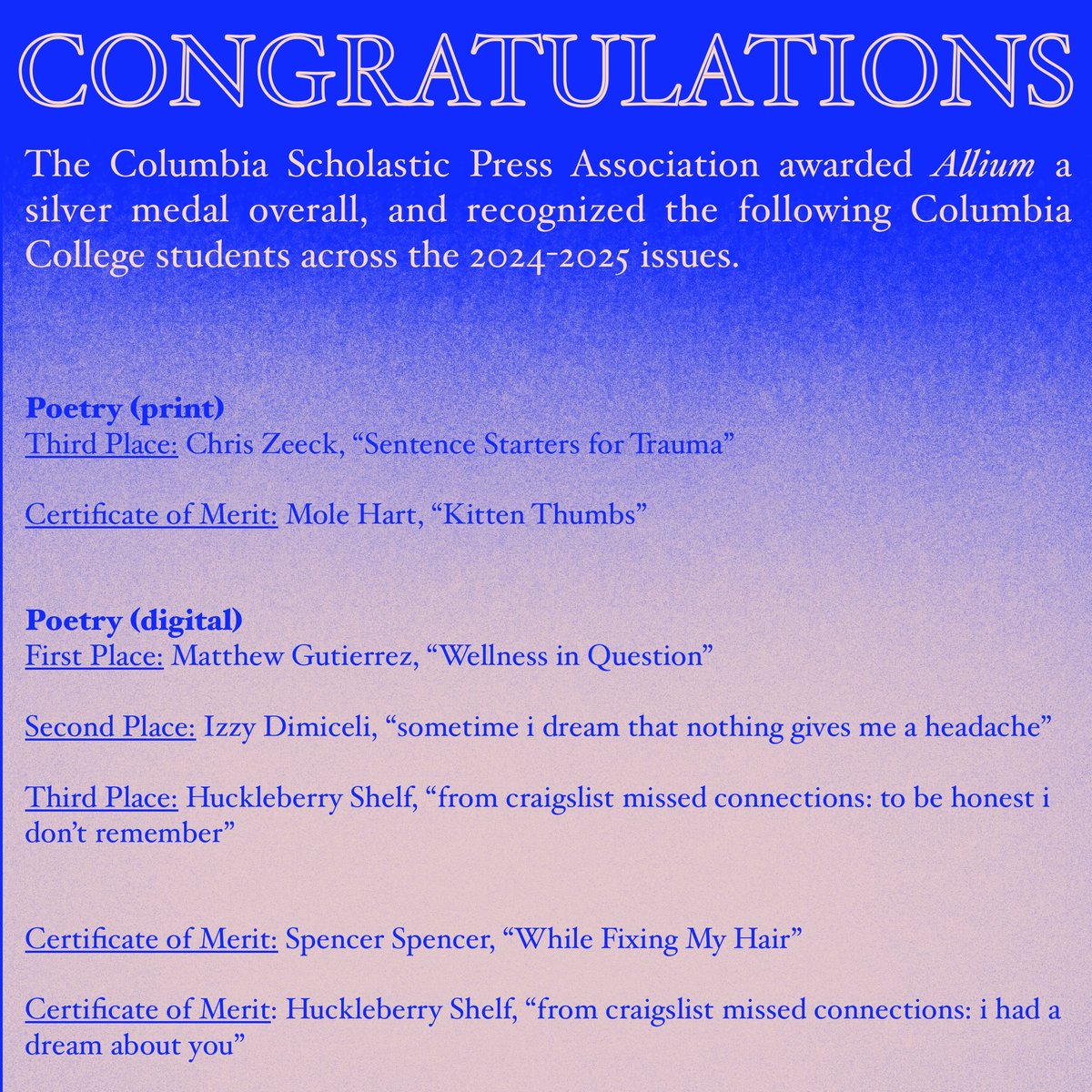 Allium, A Journal of Poetry & Prose tweet media