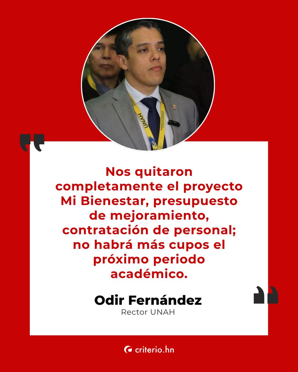 🚨⚠️#ATENCION~ Se vienen recortes en la UNAH producto del proyecto de Presupuesto General propuesto por el gobierno de Nasry Asfura que reduce 1,400 millones de lempiras el presupuesto de la máxima casa de estudios.