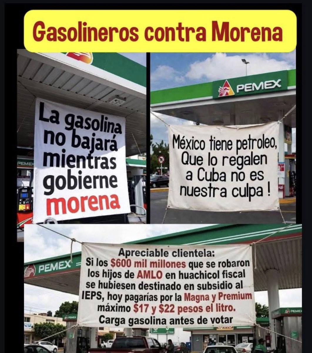 Los gasolineros no están contentos…
#MorenaEsElCáncerDeMéxico