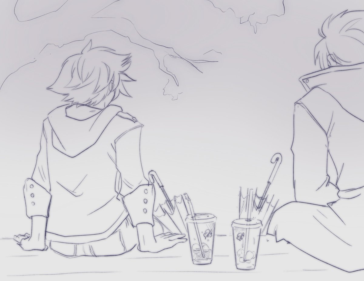 Candasaurus's tweet photo. Break in the rain. 

I haven't felt motivated to do much, I feel so rusty and my art feels like it's regressing again lmao https://t.co/tUXK1bLqnC
