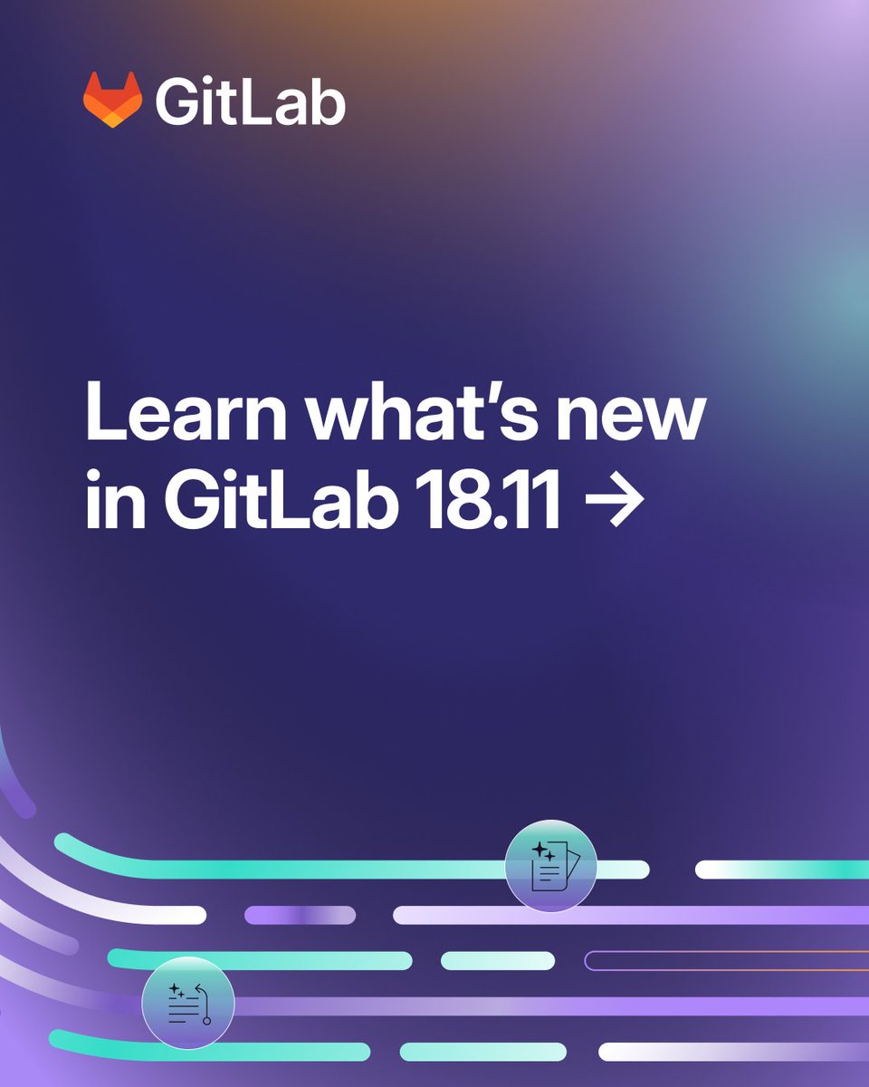 Faster code generation hasn't meant faster delivery.

GitLab 18.11 helps address that gap with agentic AI across pipelines, security, and delivery analytics.

Here are the key changes in this release🧵: