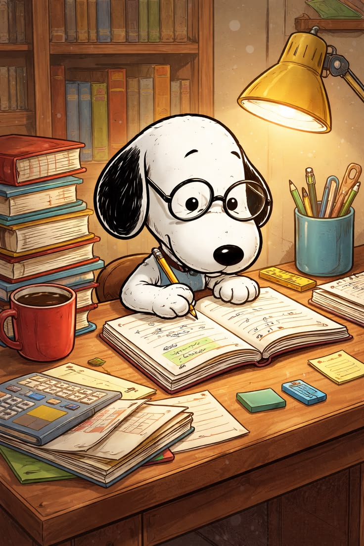 SNOOPYFans01's tweet photo. Snoopy is studying. https://t.co/sj7bM4yPA2