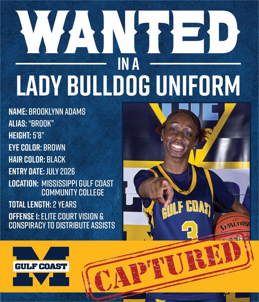 MGCCC_WBB's tweet photo. Please help us welcome Brooklyn Adams to our Bulldog family! 💙💛
✅District 8-2A Offensive Player of the year (Junior 2025)
✅All-State (Junior 2025 &amp; Senior 2026)
✅MS North/South All-Star (Junior 2025)
✅8-2A District Champions (Senior 2026)
✅District 8-2A MVP (Senior 2026) https://t.co/C705krOpsj