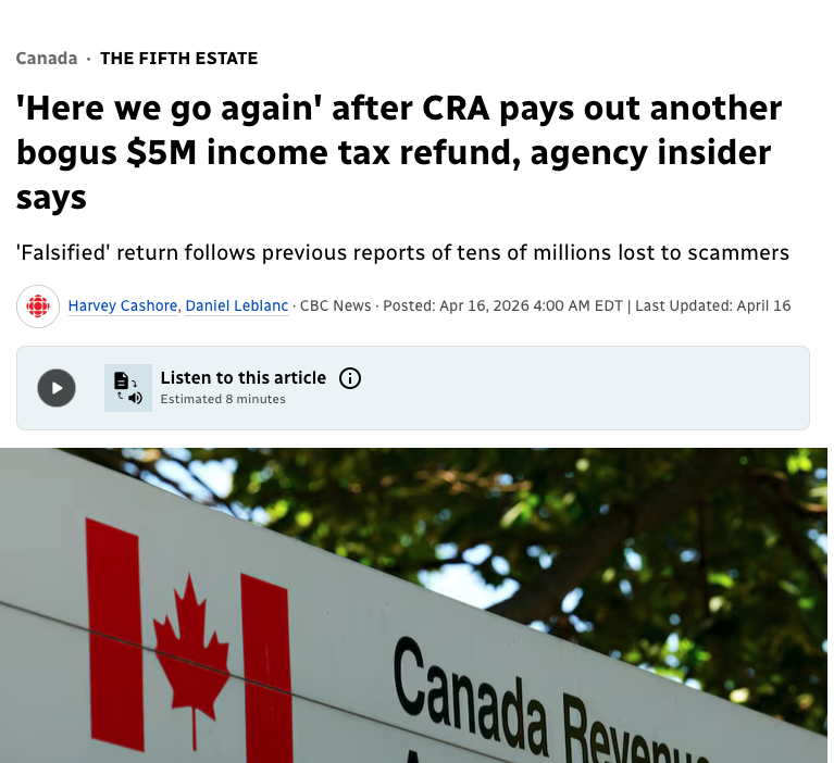 mobinfiltrator's tweet image. There are 55,500 CRA employees in #Canada.

Thats one employee for every 700 Canadians.

The IRS has one employee for every 4,200 Americans.

And yet the CRA still constantly fuck up with your taxpayer dollars, and then tried to hide it.
#onpoli #cdnpoli