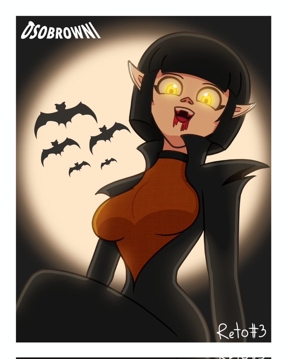 Osobrowni's tweet image. En otro universo... Fancy es una vampira muuuyy hambrienta pero al menos mantiene su sonrisa 😀 

Reto 3: como vampiro 

#osobrowni #drawchallenge #drawing #vampire