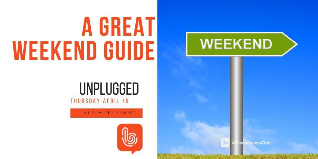 DIYMarketers's tweet image. Are you Team Structured Weekend or Team Go-With-The-Flow? Why? 

TONIGHT on #BizapaloozaChat UNPLUGGED

👉  A Great Weekend Guide!

Join us on Thursday 4/16 at 8pmET/5pmPT! 

#happiness #creativity #friends #rest #adventure