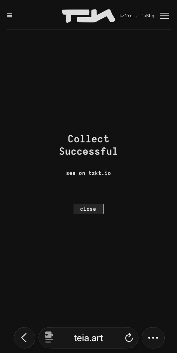 Collecting on Teia <a href="/TeiaArt/">teia.art | Community Curation</a> 

I think a share screen here would be amazing! I’m looking for an easy way to post to X what was collected. 

Collect successful > Share > Promo > Remix > Re-Post