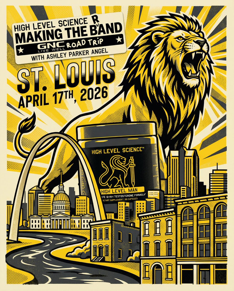 LiveHighLevel's tweet photo. ST. LOUIS ⚡️⚡️⚡️ The #MakingTheBrandTour with @ParkerAngel at @gnclivewell rolls into town TODAY and TOMORROW 📍 Come on out to your local store pick up Heart + Body + Mind and High Level Man 🦁 https://t.co/s8TEHygJkV