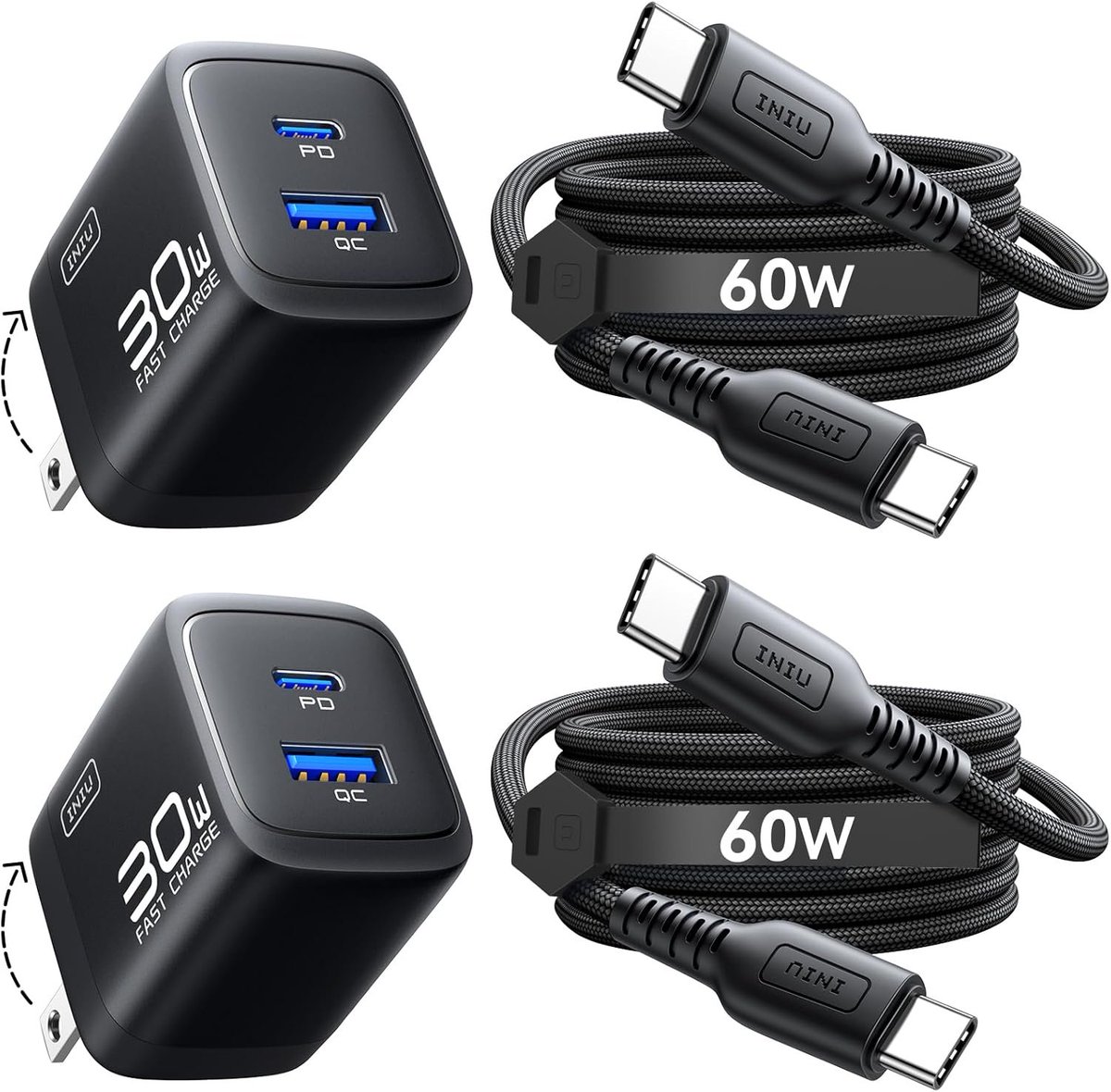 Wario64's tweet photo. INIU Charger, 30W 2-Port Compact Type C Charger Fast Charging, Foldable USB C Charger Block with Cable is $8.40 on Amazon (discounted at checkout) https://t.co/Eup6YqpqBG #ad https://t.co/XFMgzWTHfM