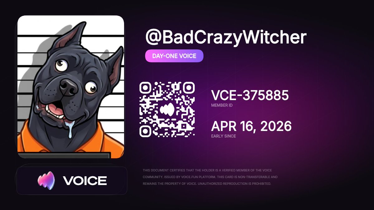 BadCrazyMad's tweet image. Just got my @Voicehavefun membership card!

Member ID: VCE-375885

#Voice #VoiceFun #VoiceCommunity