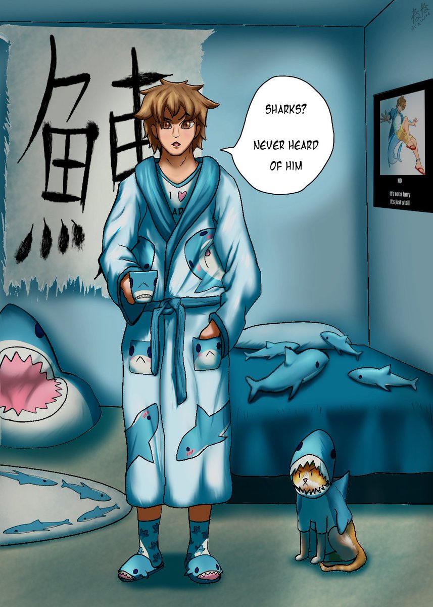 RuruDrawrz's tweet photo. gift for a friend o' mine

he doesn't like sharks, like at all or something idk https://t.co/zvzJvWCB5F