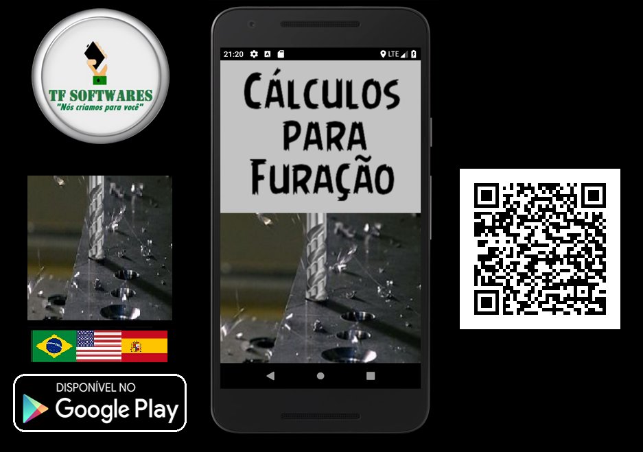 TF_Softwares's tweet image. O app Cálculos para Furação permite que o usuário calcule a Velocidade de Corte, RPM, Tempo de Corte, entre outros parâmetros! #Usinagem #taladrado #Drilling  Disponível no Google Play Store:👉play.google.com/store/apps/det…
