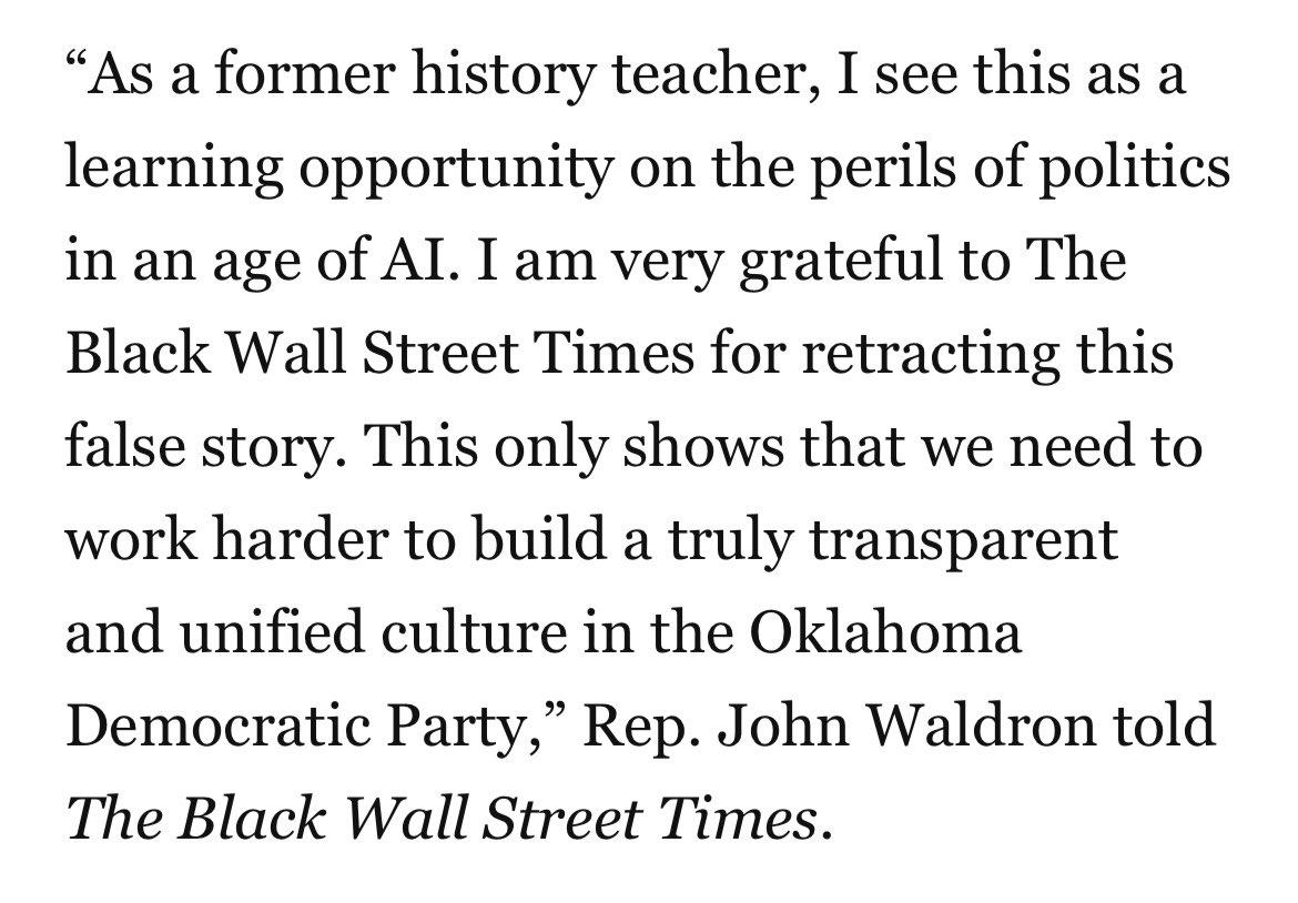 What’s even more funny is <a href="/waldron4ok/">John Waldron</a> said this about AI when it was weaponized against him. AI weaponized against others, not so much. ￼￼