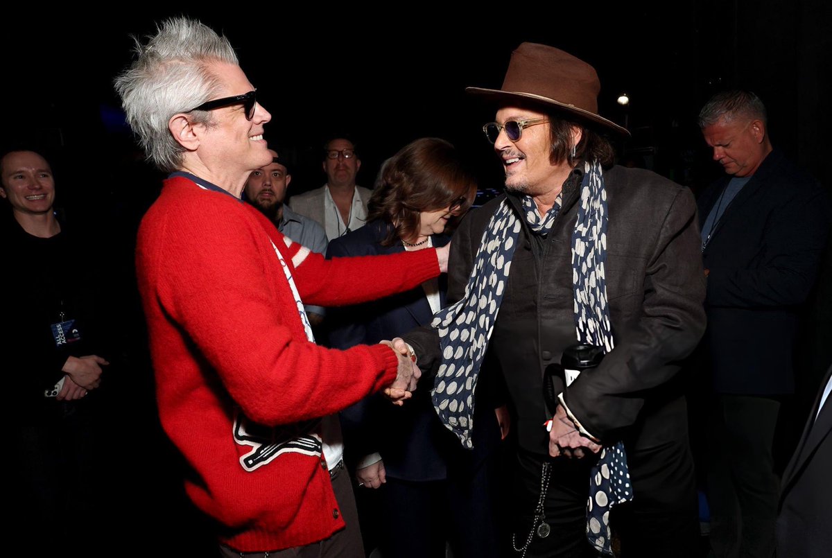 JerrieDepp's tweet photo. New photos of God Dad (#JohnnyDepp), Johnny Knoxville &amp; David Waldman at CinemaCon 2026 at The Colosseum at Caesars Palace in Las Vegas 👀✨

(📸: Monica Schipper/Getty Images for CinemaCon) https://t.co/3EHBpmTpvf