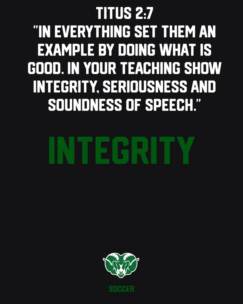 Coach_Boyle's tweet photo. Brotherhood Pillar: INTEGRITY

TITUS 2:7
"IN EVERYTHING SET THEM AN EXAMPLE BY DOING WHAT IS GOOD. IN YOUR TEACHING SHOW INTEGRITY, SERIOUSNESS AND SOUNDNESS OF SPEECH."

#HarkYe #Brotherhood #BadinSoccer

@BadinMensSoccer https://t.co/yNFhpeYxi1