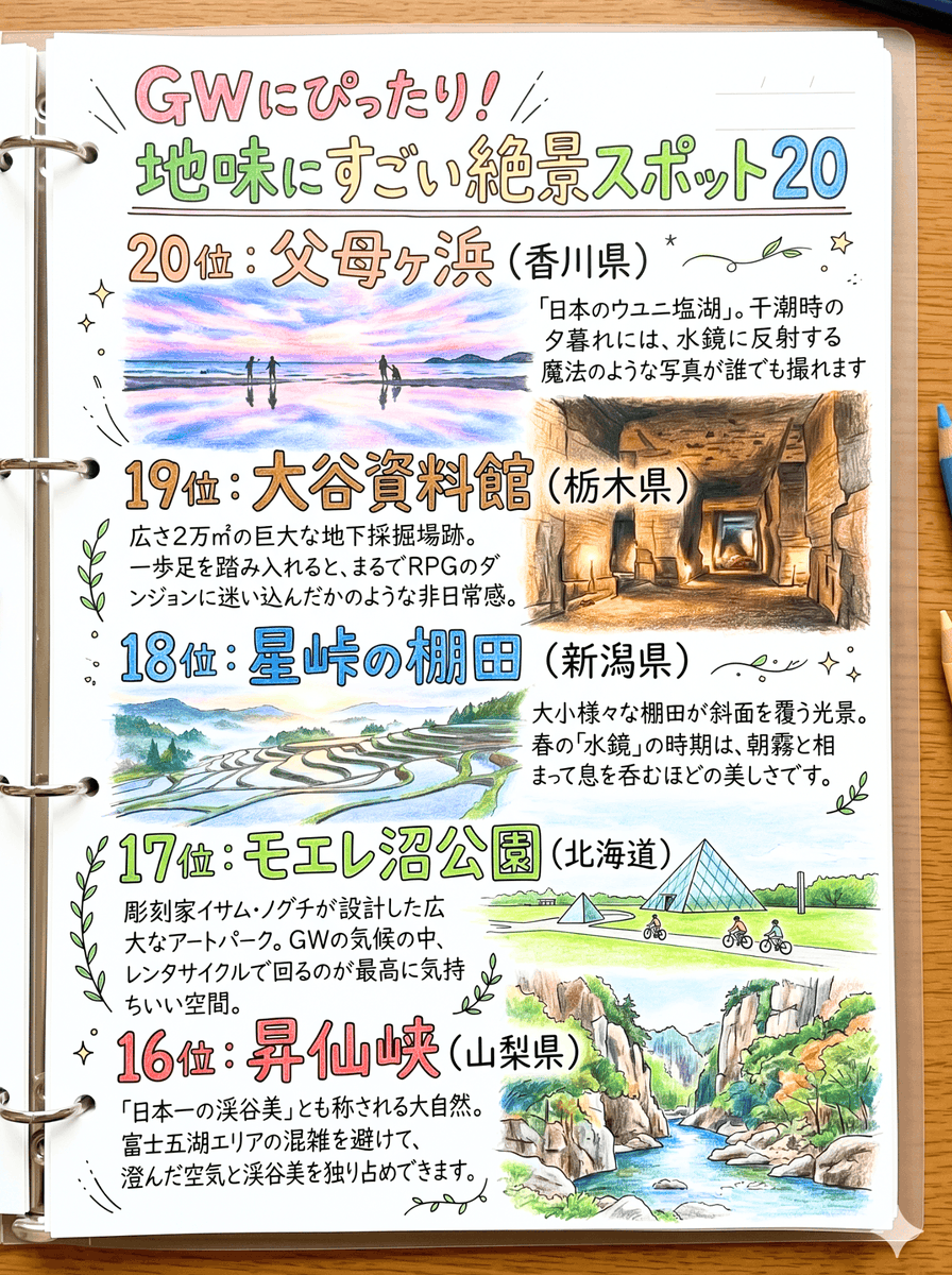 nameneko_omocha's tweet photo. GWまであと少し
全国的に超有名じゃないけど
「 地味にすごい 」絶景スポット 20か所 https://t.co/eaJjw3lhpl