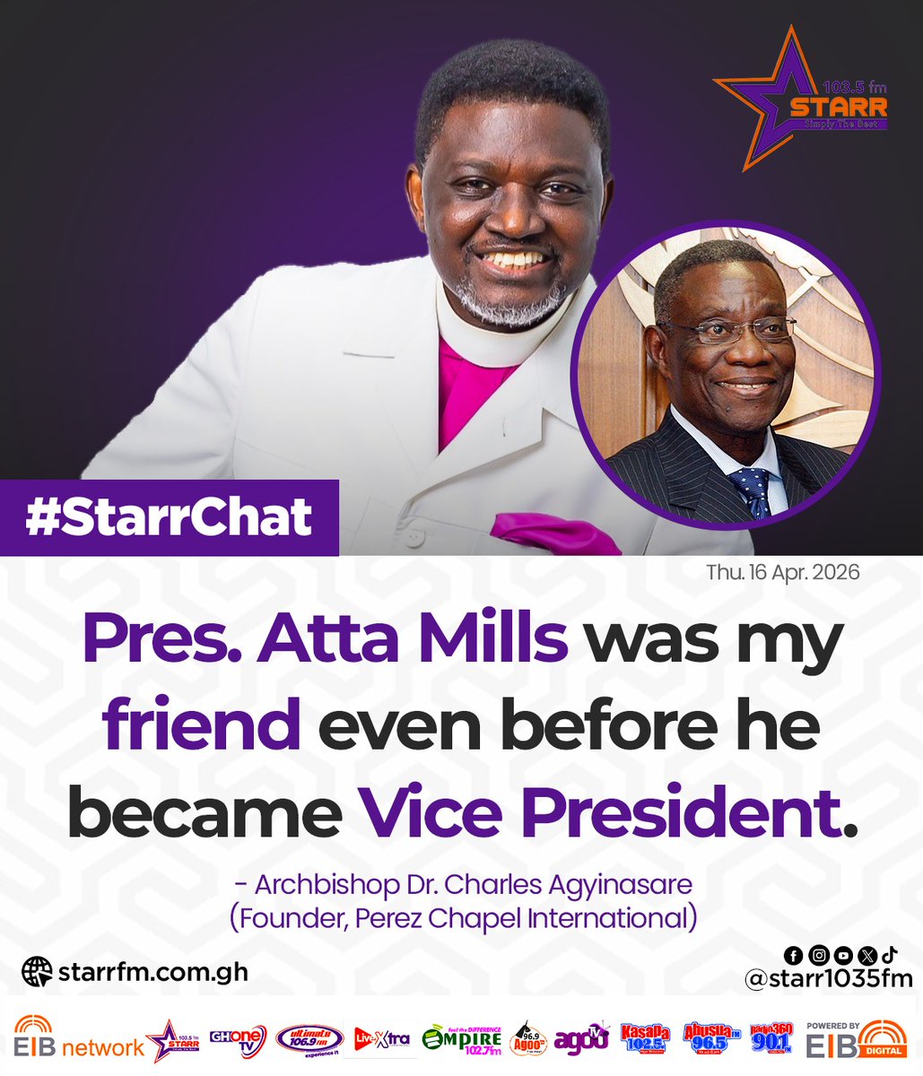 ghonetv's tweet photo. Bola Ray interviews Archbishop Dr. Charles Agyinasare on #StarrChat...

#StarrFM
#EIBNetwork
#GHOne https://t.co/xxJ4Eh1NfZ