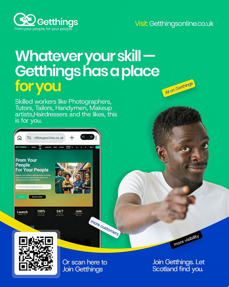 Getthingsonline's tweet image. Whatever your skill — Getthings has a place for you.

Barbers, braiders, tailors, makeup artists, photographers, tutors

Your next client is already searching. Join Getthings → getthingsonline.co.uk

More visibility. More customers. Secure payments.

#Getthings #afrocaribbean
