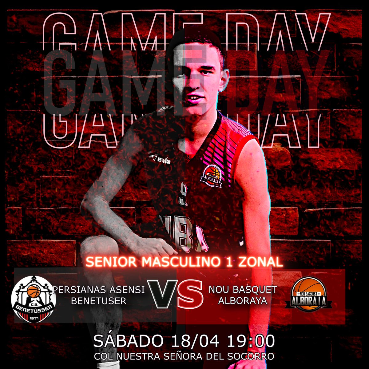 NBAlboraya's tweet image. 📢 Game Day 𝐒𝐞𝐧𝐢𝐨𝐫 𝐌𝐚𝐬𝐜𝐮𝐥𝐢𝐧𝐨 𝟏 𝐙𝐨𝐧𝐚𝐥 
🕕 Sábado 18/04 – 19:00 
📍 Col Nuestra Señora del Socorro 
⛹ Benetússer ❤️🖤 1, 2, 3... Alboraya!
#NBAlboraya #GameDay #SeniorMasculino #Baloncesto
@CBBENETUSSER