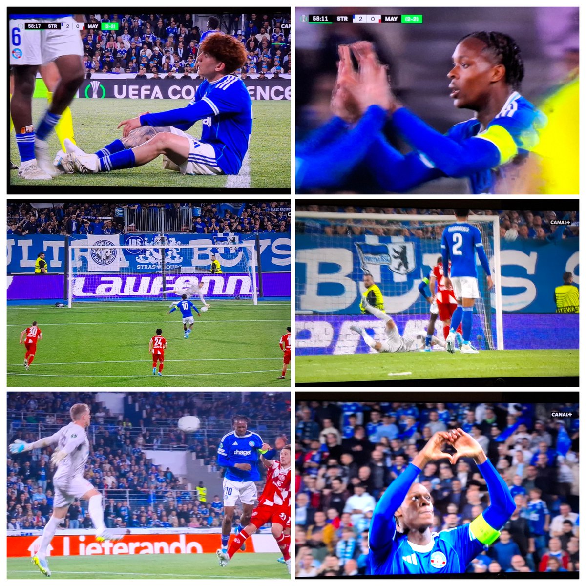 XavBarretFoot's tweet photo. Formidables Strasbourgeois 🔵👏
Battus 2-0 à Mayence 🇩🇪 ils s'imposent 4-0 à La Meinau et se qualifient pour la 1e fois de l'histoire du @RCSA en demi-finale de Coupe d'Europe #UECL @Conf_League #STRMAY #football https://t.co/xjgvCrpUjf