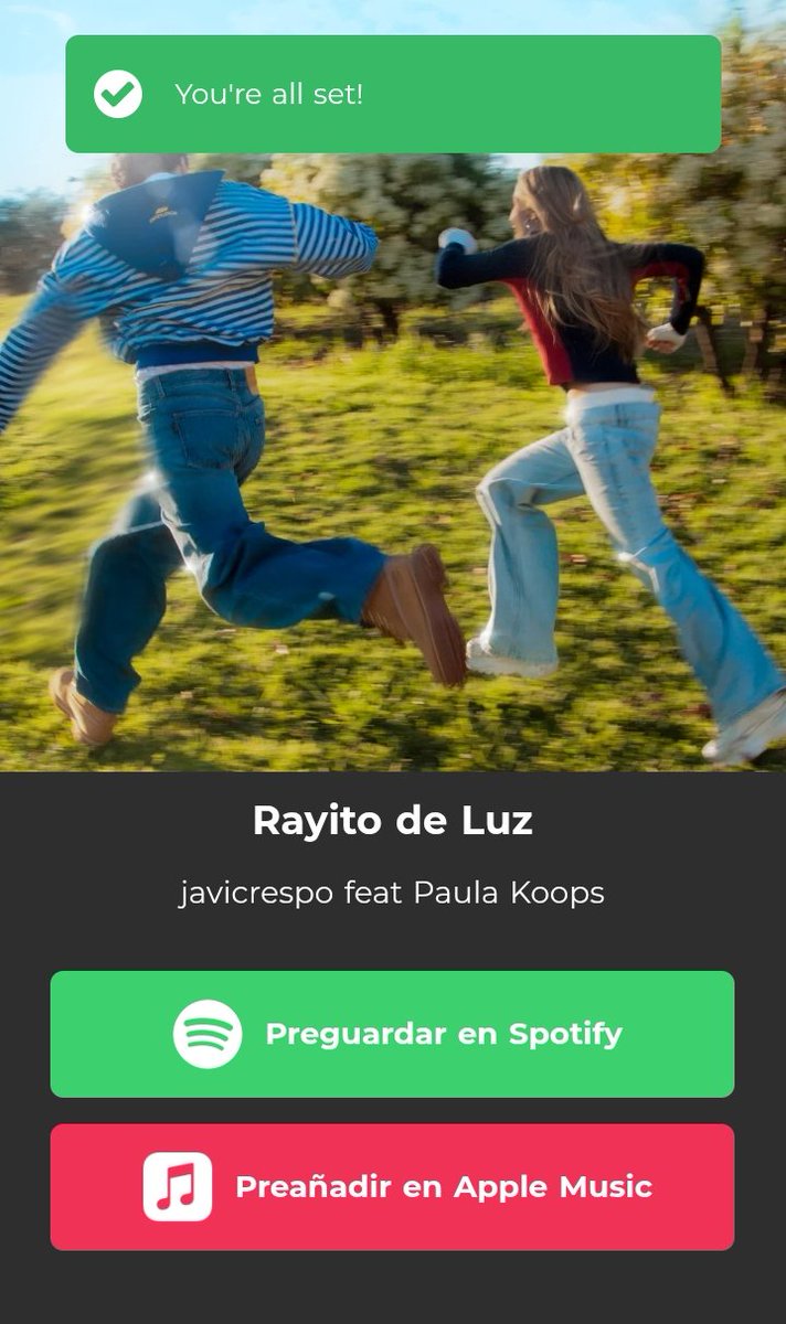 Pues en una horita  es nuestra
RAYITO DE LUZ IS OUT
#JaviCrespo #Rayitodeluz