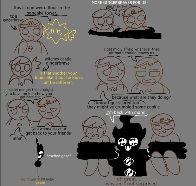 altluck's tweet image. Oh no they’re multiplying (this has no cannon implications in the slightest I just wanted to have an excuse to draw toa and wc gb)
#gingerbrave #cookieruntowerofadventures #cookierunwitchescastle #ultimatecookie #cookierunovenbreak
