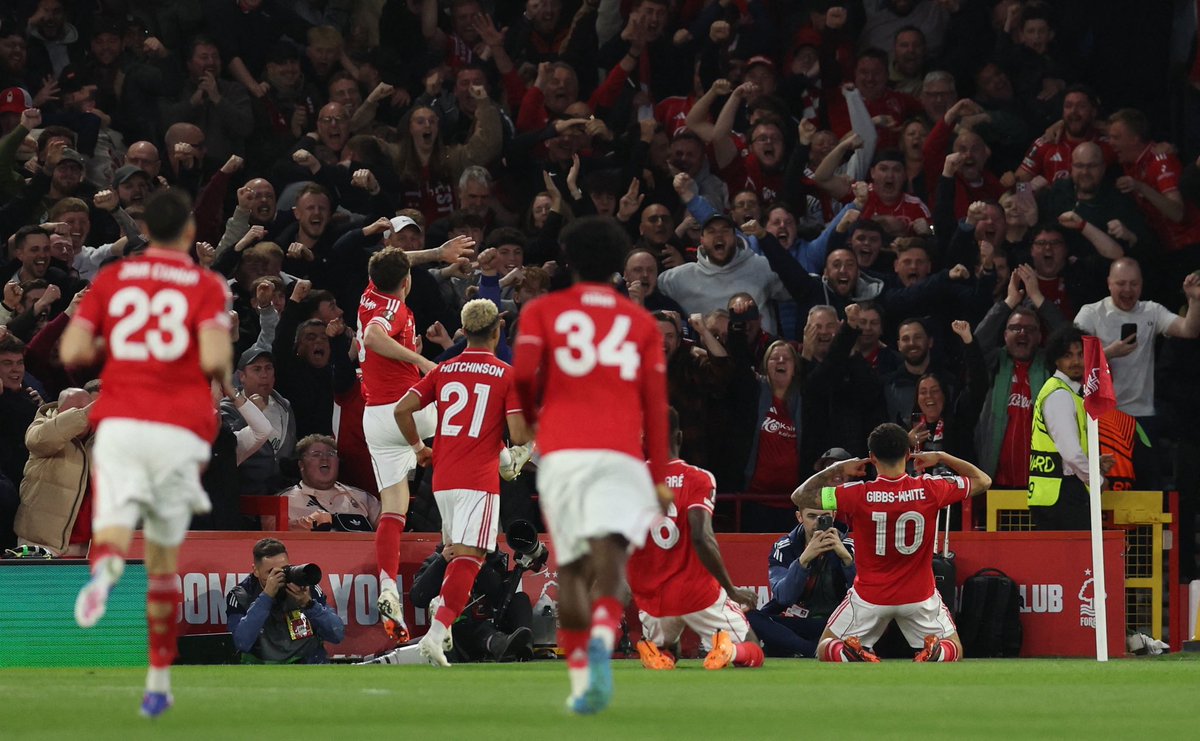 JacobsBen's tweet image. Aston Villa to face Nottingham Forest for a place in the #UEL final.

Superb Villa comfortably beat Bologna 4-0 at home to progress 7-1 on aggregate.

Forest defeated ten-man Porto 1-0 at the City Ground to win the tie 2-1. Morgan Gibbs-White with the crucial goal.

Braga vs.