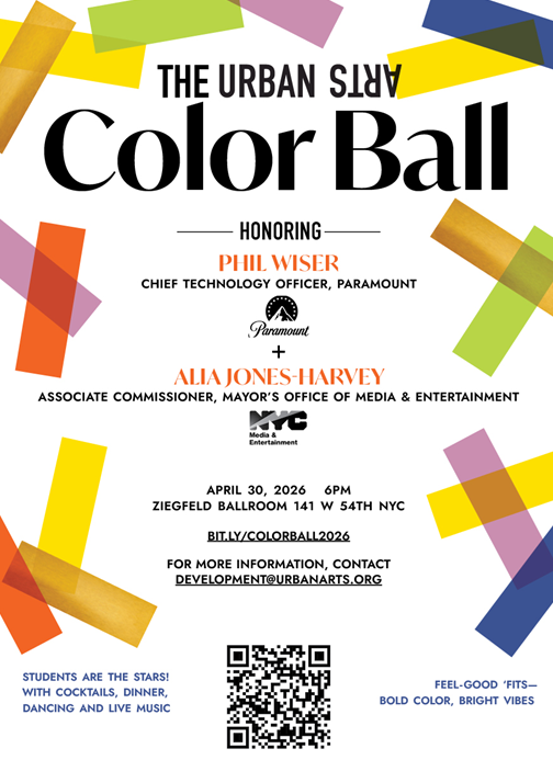 MadeinNY's tweet image. MOME's proud to celebrate our partnership with @UrbanArtsOrg at the 2026 Color Ball—an organization that exemplifies what’s possible when creativity, technology, and equity come together to serve New York City students. Our Associate Commissioner Alia Jones-Harvey is this year's