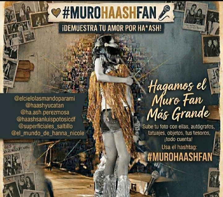Si quieren participar para demostrar cuanto queremos a <a href="/haashoficial/">Ha*Ash</a> es muy fácil, suban a IG una publicacion (o usen una antigua) con el hastag #murohaashfan y apareceran en una web automaticamente🤎 <a href="/TeamHaAsh/">TeamHa-Ash</a> <a href="/HaAshOnline/">HA ASH ONLINE</a>