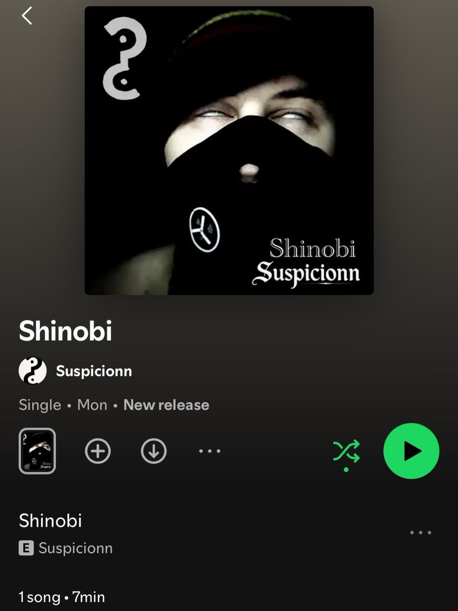doomerrang's tweet photo. NEW SINGLE “Shinobi” by Suspicionn. The most suspicious shit you’ll ever hear OUT NOW on all streaming services. https://t.co/uyx0i3e3hM