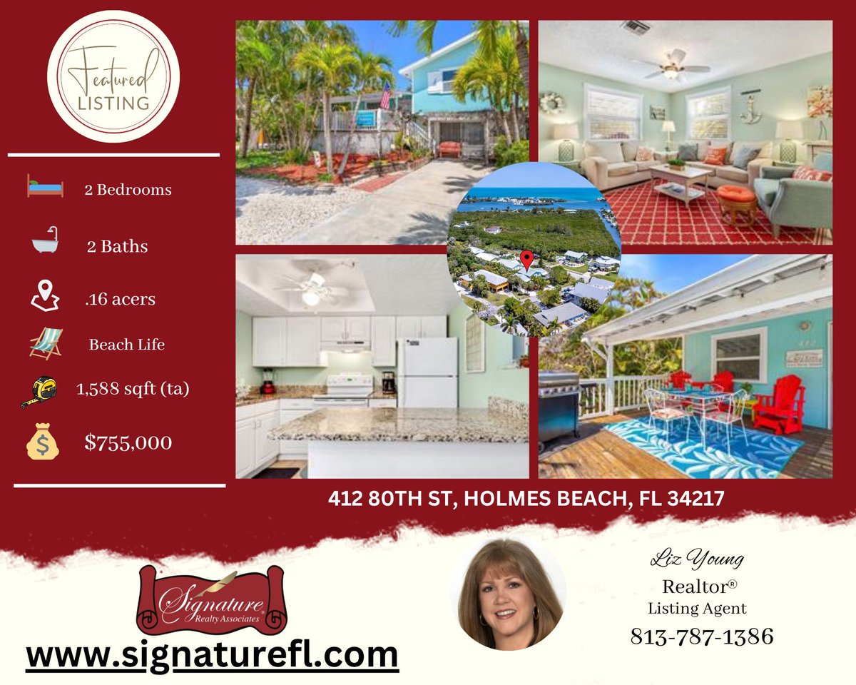 SRAFL's tweet photo. 🌴 FOR SALE | Anna Maria Island

📍 412 80th St

2 Bed | Weekly Rentals Allowed 🔥
Turnkey Vacation Rental
Walk to beach + income potential

👉 https://t.co/e9qE0yvZaw
Liz Young, Realtor®
Signature Realty Associates

#AnnaMariaIsland #Airbnb #BeachHome #Signaturefl #SRAFL https://t.co/imgEo8ADuf