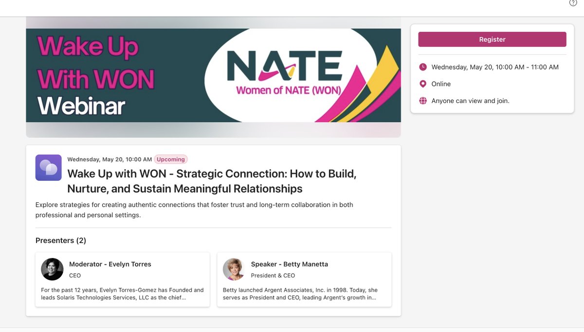 SolarisTechnolo's tweet image. No one reaches the top alone. Join our CEO Evelyn Torres on May 20 for the #WONWebinar! 🔗 ow.ly/RVOO50YpfaK #WomenSupportWomen #BuildingCommunity #SolarisTechnologies #LeadershipSkills