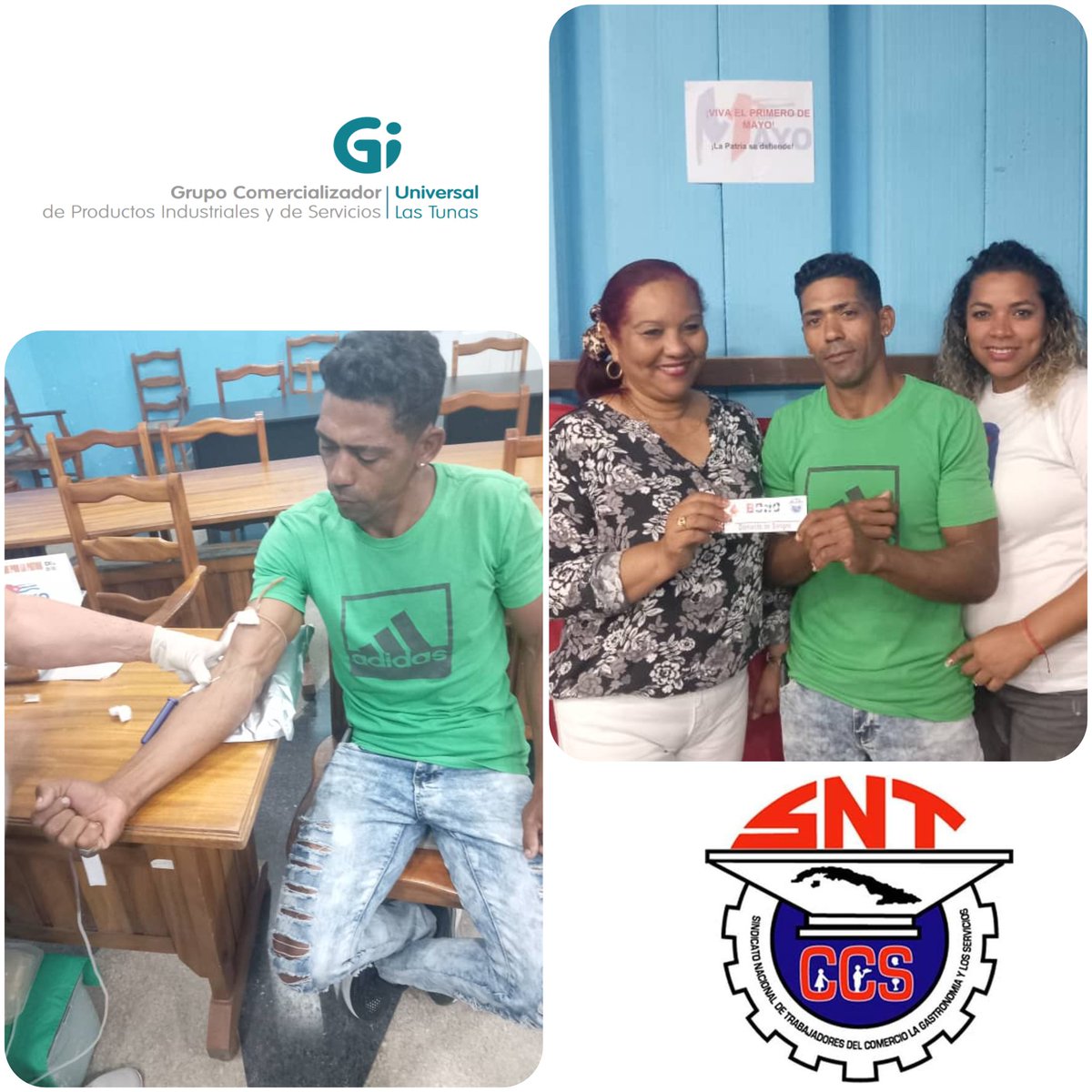 abad_faez's tweet image. #LasTunas
#UniversalLasTunas  presente en la convocatoria realizada por la #CTC Provincial a donar sangre, en saludo al #1DeMayo y al centenario del natalicio del Comandante en Jefe. 

#PorCubaJuntosCreamos
#PorLasTunasLaVictoria
#ComercioCuba