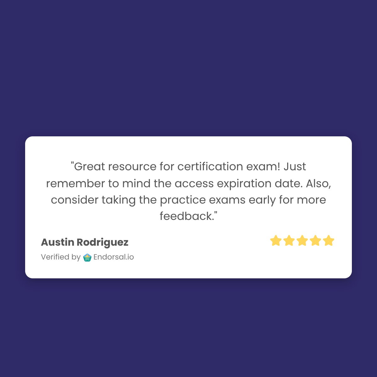 Thanks, Austin Rodriguez! Check out what our students are saying about our courses at DionTraining.com