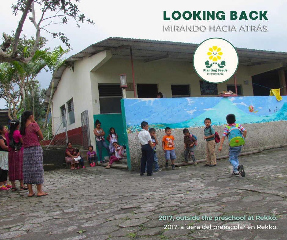 PlantingSeedsIn's tweet image. Looking back. 2017, outside the preschool at Rekko, one of our partner schools. Parents and children showing up, day after day, something that continues to shape these spaces. Growth over time, built together with the community. #PSI #Guatemala #CommunityDriven