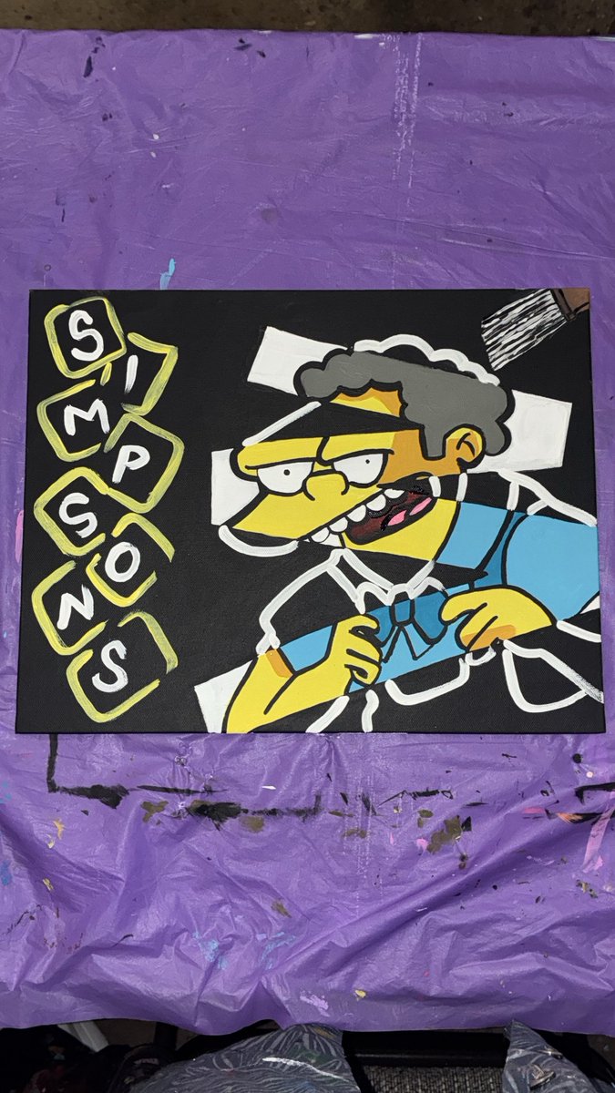 “THE SIMPSONS” 🖌️🫟#artreveal #simpsons #characterart #creative #fypage