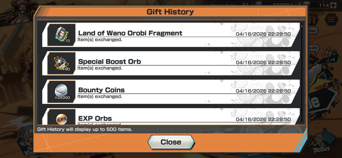 NickSenpaiii's tweet photo. @OPBR_global NEW BUG ALERT @OPBR_global.
Received 100 special boost orbs from daily cola purchase, yet that value does not reflect in my balance, 33 minutes later. Tried mobile and desktop. Absolutely robbery. https://t.co/cMZn6t2UxX