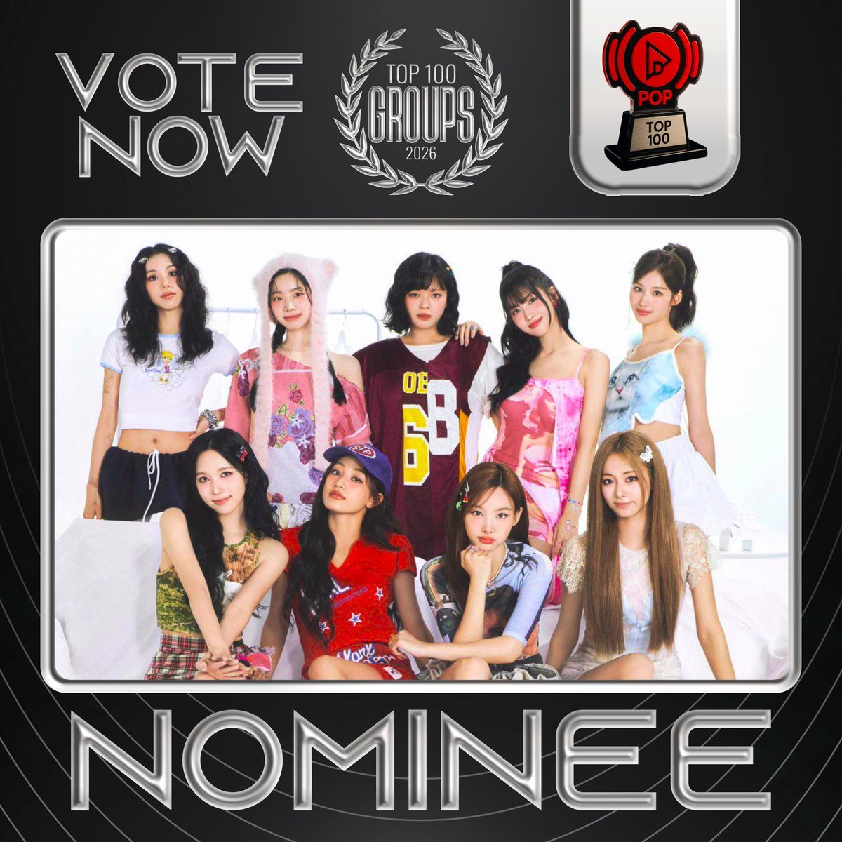 TWICE has been nominated for the Best Group Award 🏆

👉 VOTE: dabeme.com.br/groups/