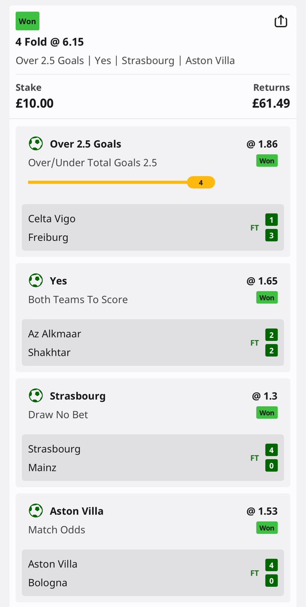 AndyRobsonTips's tweet photo. Two quality winners tonight:

✅ Euro Acca @ 6.15

✅ Super Boost @ 2.00

Now, onto the weekend. 🫡 https://t.co/0Mud6b4oRt