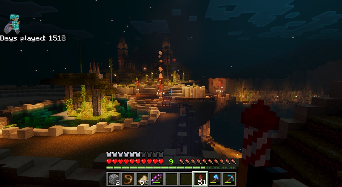 Garski_2312's tweet image. Little desert oasis at night. 
#minecraftlive 
#minecraft
