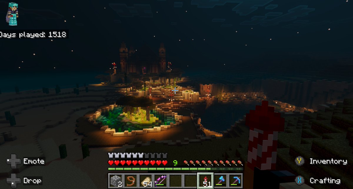 Garski_2312's tweet image. Little desert oasis at night. 
#minecraftlive 
#minecraft