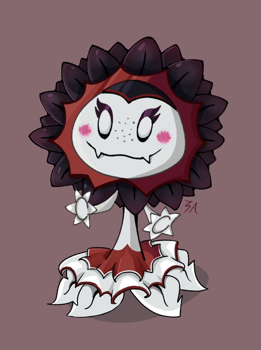 AlphaKitsune08's tweet photo. Un dibujo de girasol vampiro, mi variante favorita de Garden warfare 2, simplemente me gusta mucho ese diseño. #pvzgw  #plantsvszombies #pvzart https://t.co/pr5J6DtWqx