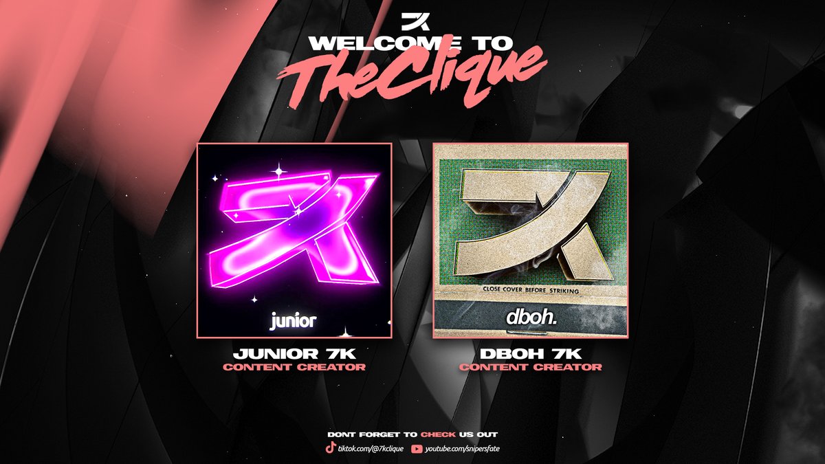 Welcome our newest content creators to the 7k fam!

<a href="/damnboyjunior/">FuMe Junior</a>  - Junior 7k
<a href="/sirdboh/">Dboh</a> - Dboh 7k

#7kSzn 🌸